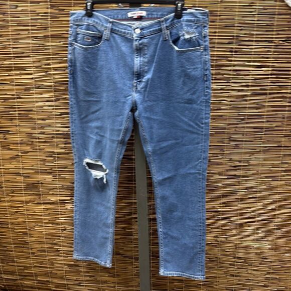 Tommy Jeans Men's Regular Tapered Dad Jeans - Denim Light Size 38 Inseam 32 - Picture 2 of 3